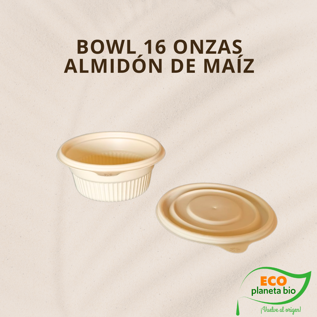 Bowl con Tapa Almidon Maiz 16 oz