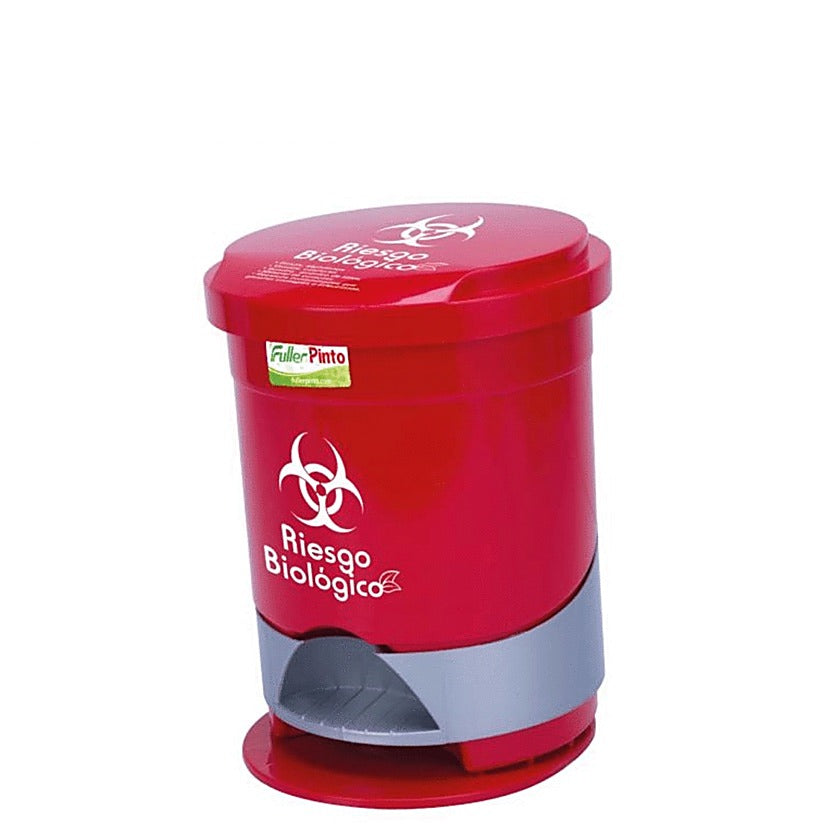 Papelera pedal roja 12 litros para gestión de residuos institucional