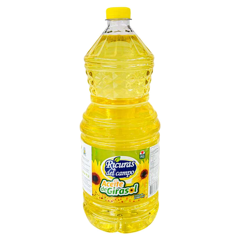 Aceite Girasol Ricuras del Campo presentación 2700 cm³ para cocinas profesionales
