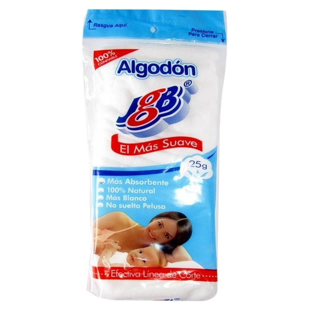 Algodón Zig Zag JGB bolsa 25 gramos para enfermería y botiquín