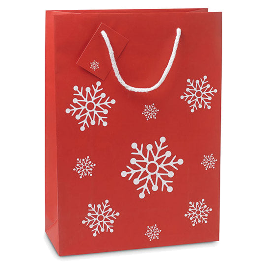 Bolsa Navidad Kraft C/m Roja