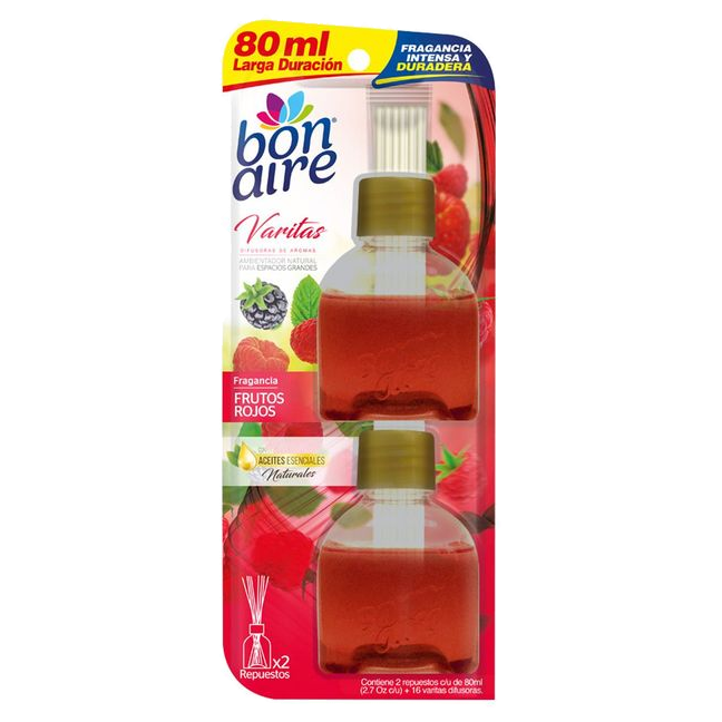 Bon Varitas 80 ml x2 Frutos Rojos, químico de limpieza profesional Bon Aire