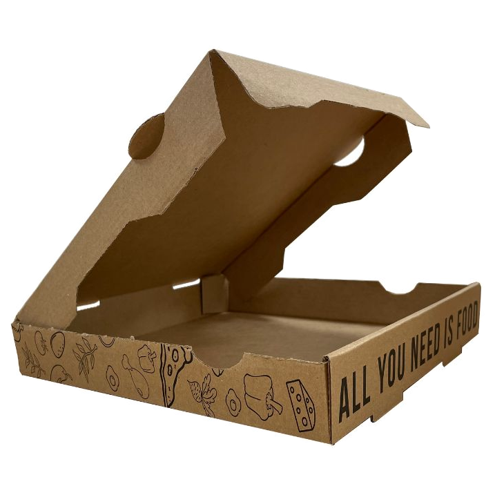 Caja de pizza 24x24x4 impresa marca Horeca Center para empaques profesionales