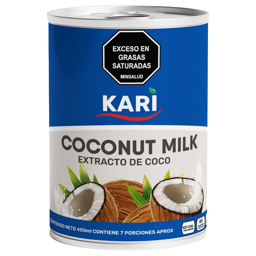 Leche de coco Kari presentación 400 ml para cocinas profesionales