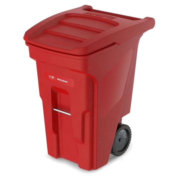 Contenedor Forte 240 litros color rojo marca Estra para residuos