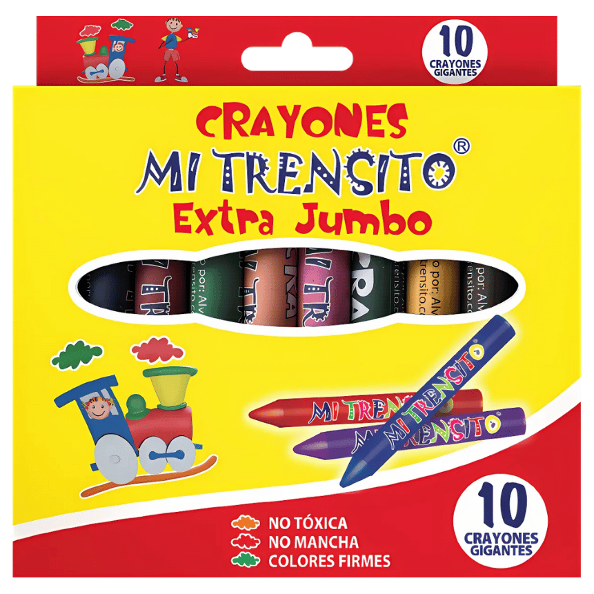 Crayones Jumbo x 10 unidades para oficina e instituciones