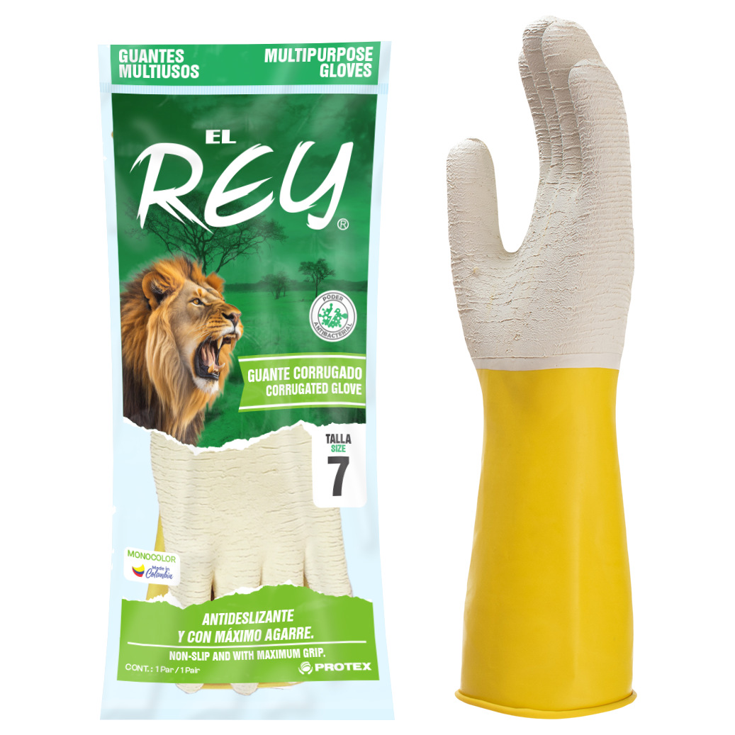 Guante Domestico Corrugado Rey T-7