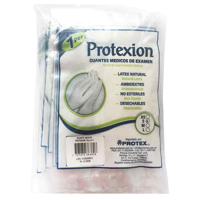 Guante Examen Protex con Tapa T-l 10