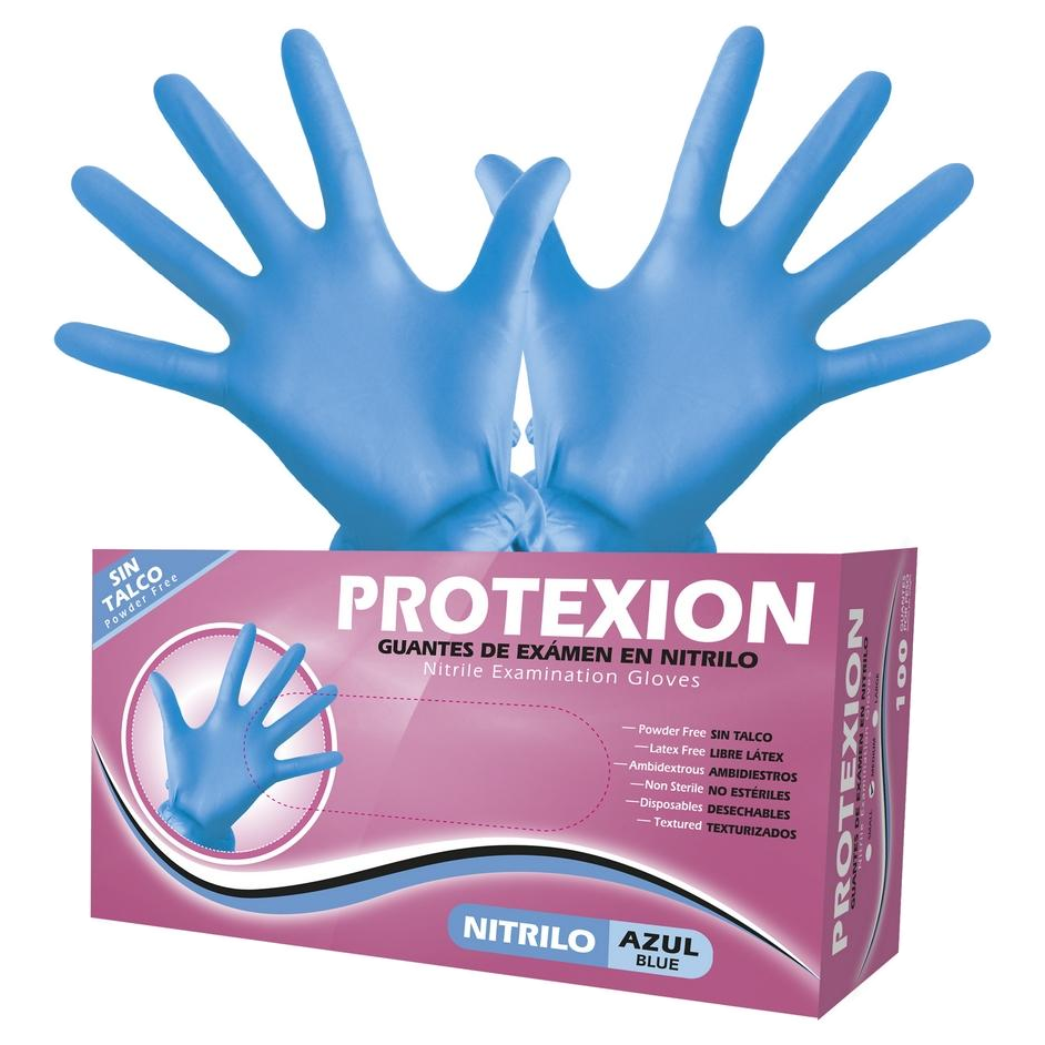 Guante de examen Protex talla M, empaque display x100 unidades