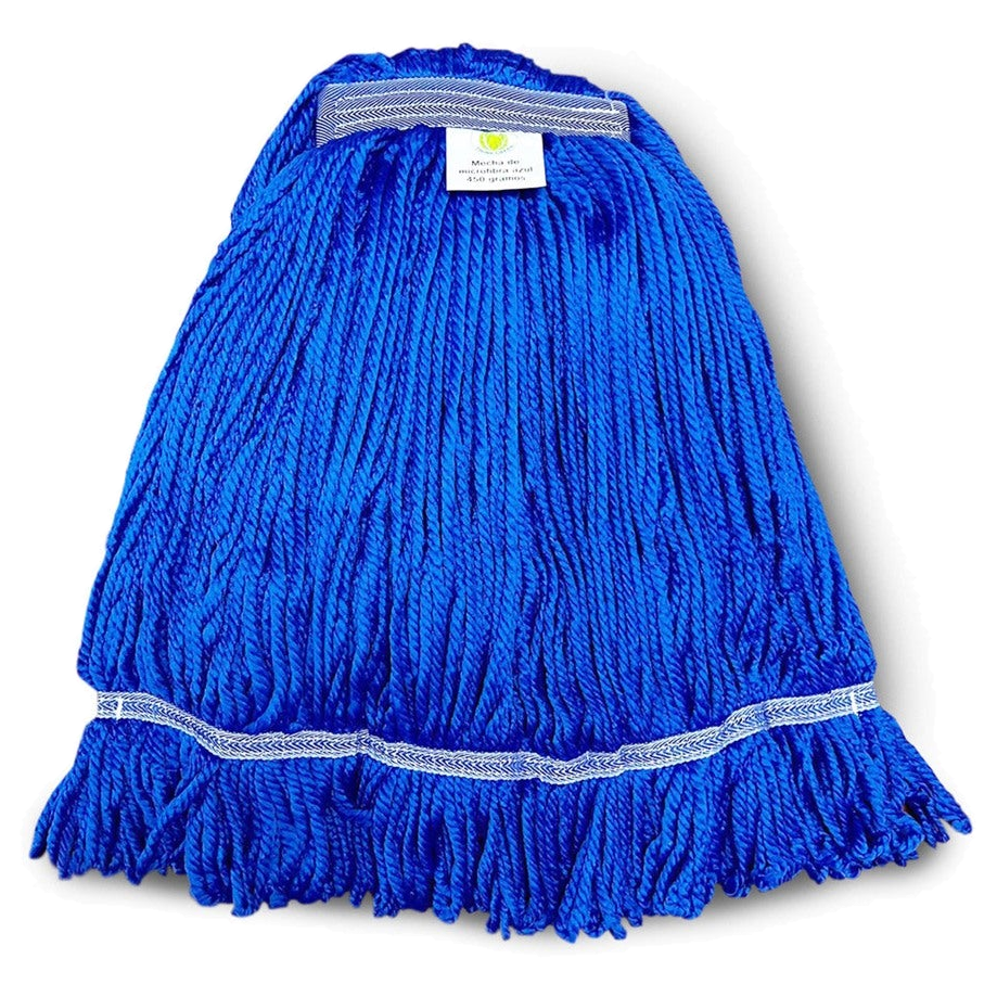 Mecha Microfibra 450 gramos color azul para limpieza institucional