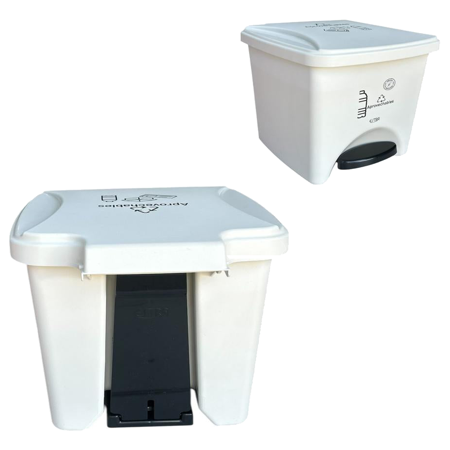 Papelera Pedal Cuadrada 20 lt Blanca S/m