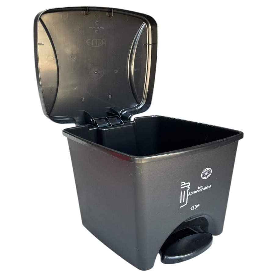 Papelera Pedal Cuadrada 20 lt Negra sin Marcar