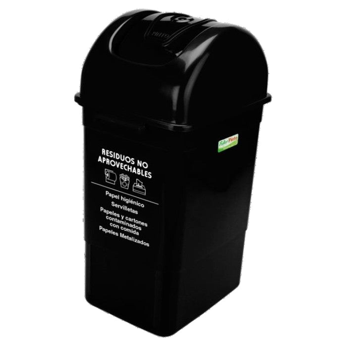 Papelera Vaiven 35 litros negra para residuos no aprovechables