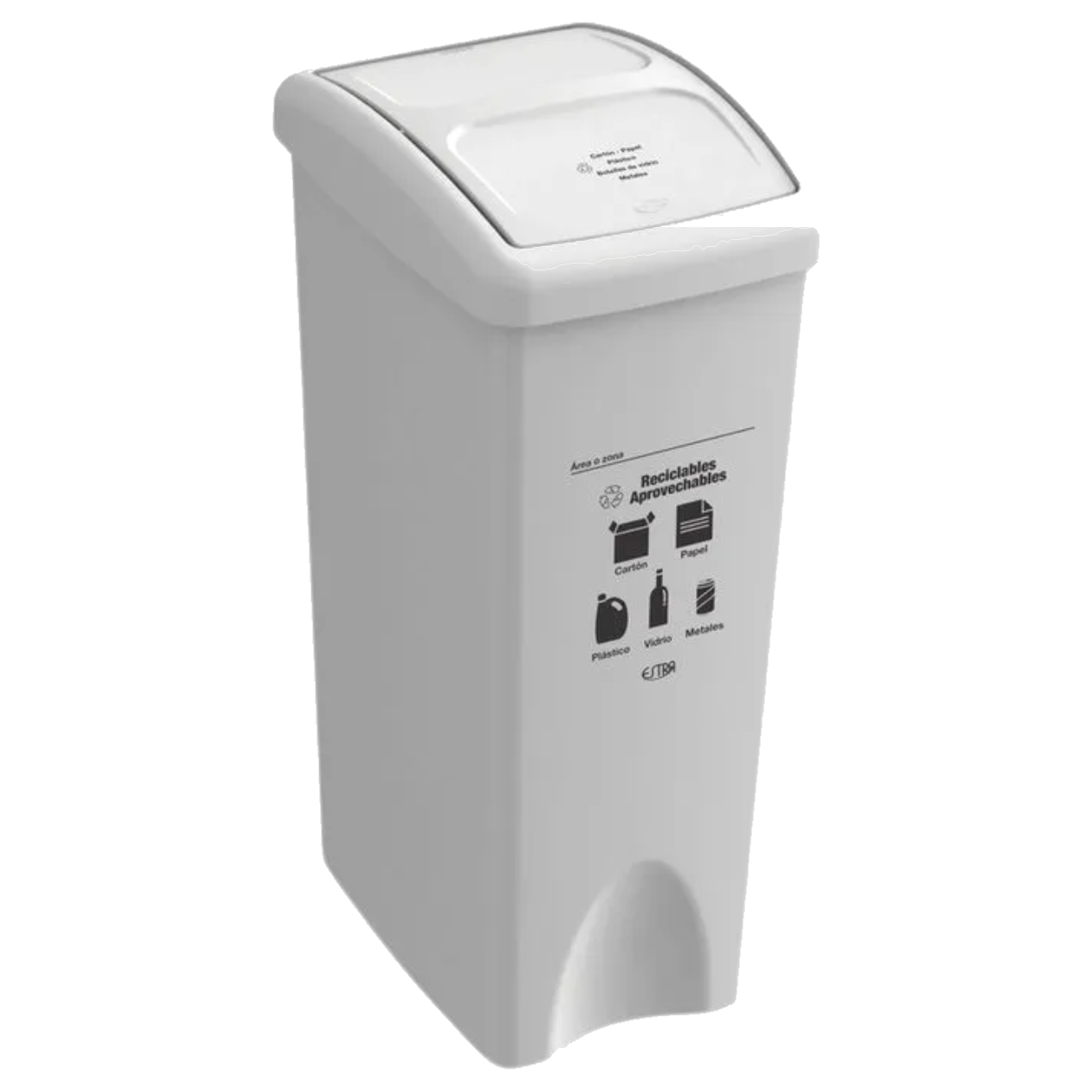 Papelera Vaiven Plana 53 litros blanca Estra para residuos