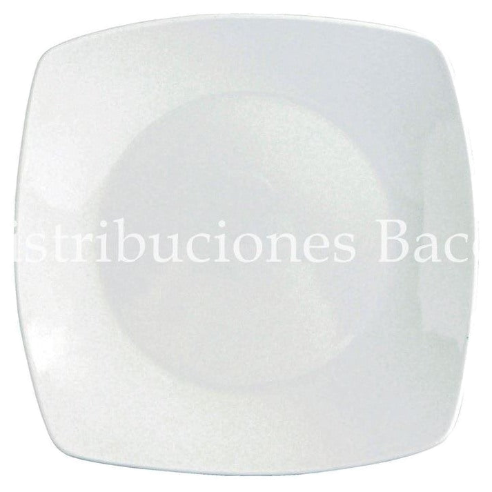 Plato cuadrado desechable Prexxa 26 cm x 20 para servicio de alimentos