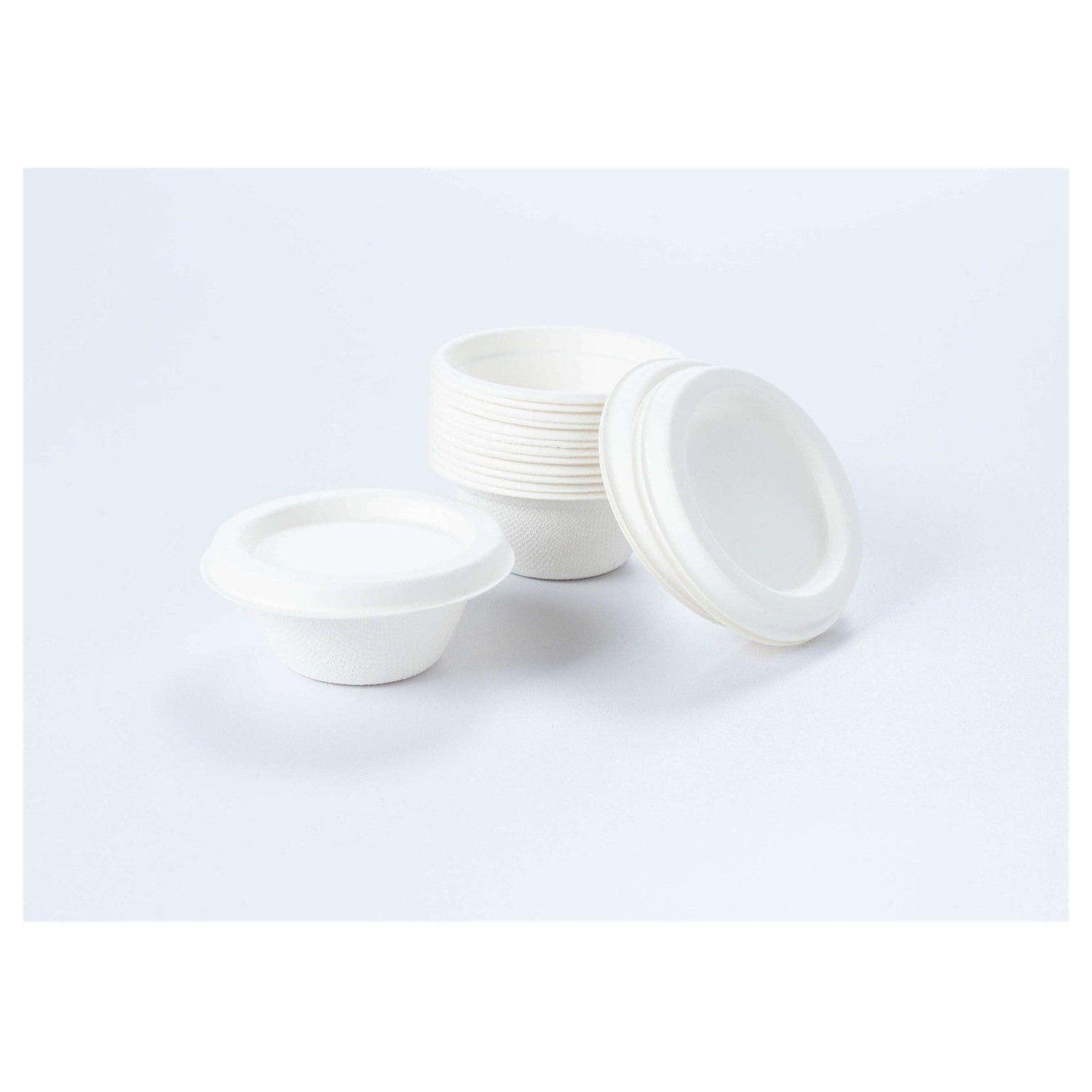 Salsero con tapa en pulpa de 2 oz, paquete x100 para cocina profesional