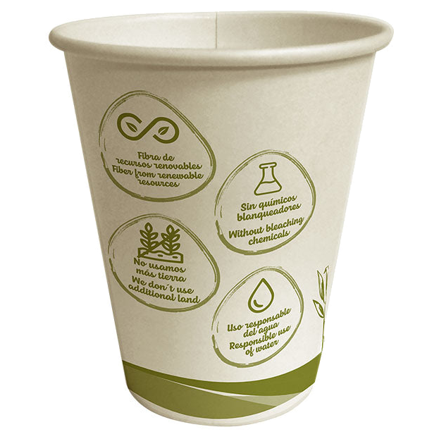 Vaso Cañatek 12 oz desechable sin impresión para servicio de alimentos