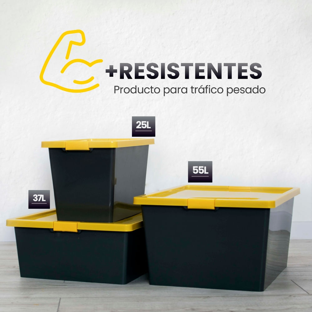 Caja Organizadora con Broche 55lgris-amarillo-forte R4-1046