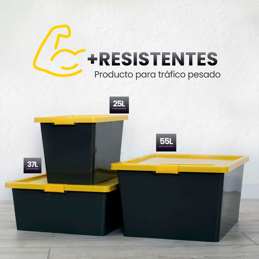 Caja Organizadora con Broche 55lgris-amarillo-forte R4-1046