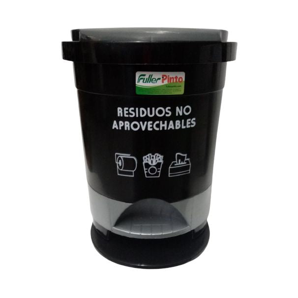 PAPELERA PEDAL RED. 12 LT.NEGRA RES/NO APROVECHA R/130604