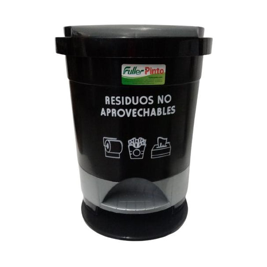 PAPELERA PEDAL RED. 12 LT.NEGRA RES/NO APROVECHA R/130604