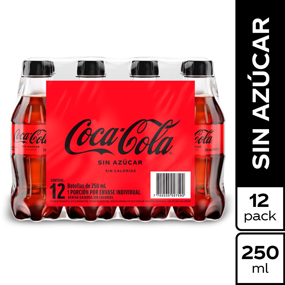 Coca Cola sin Azúcar 250 ml (12)