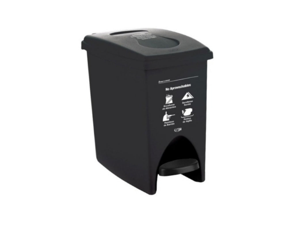 Papelera Pedal. 10L NEGRO. ESTRA