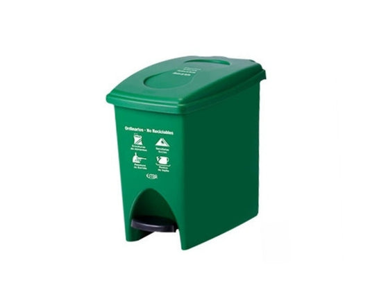 Papelera Pedal. 10L VERDE. ESTRA.