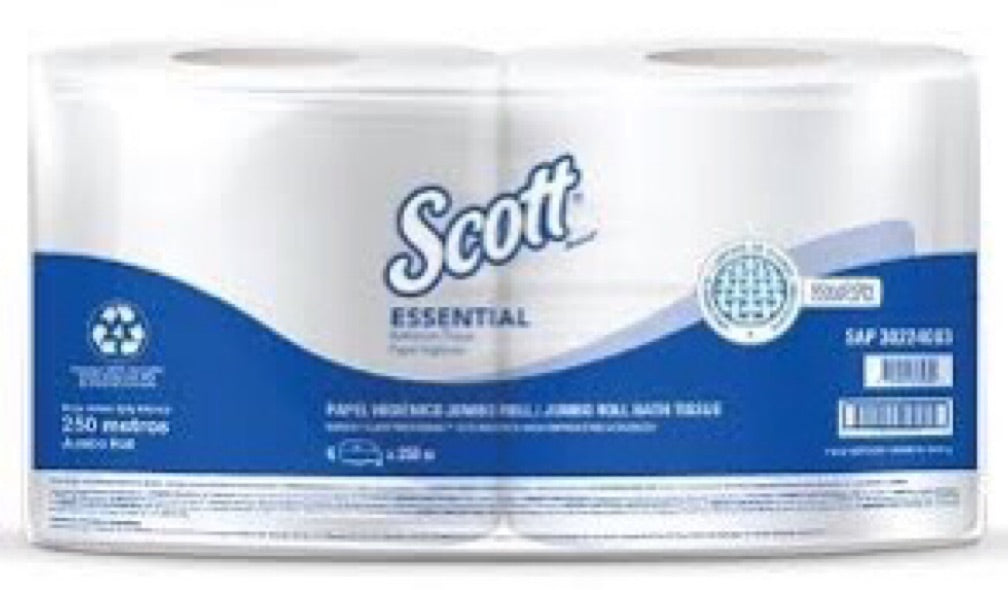 Papel higienico jumbo scott DH 250mts x4