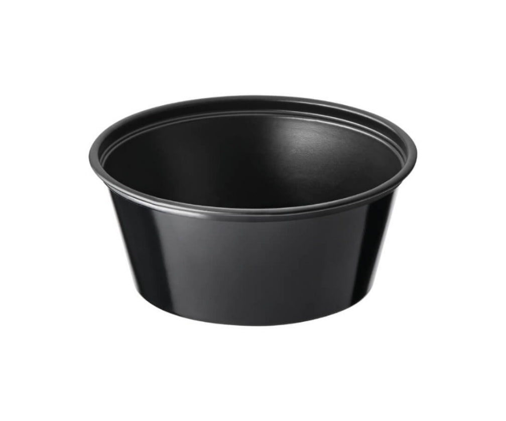 Copa soufflé 4 oz. Paquete por 100und negra