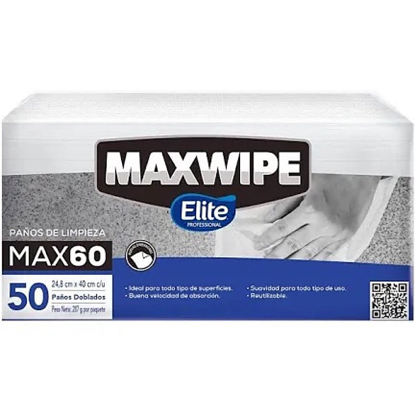 Papel doblado Maxwipe x60 presentación x50 unidades para dispensadores comerciales