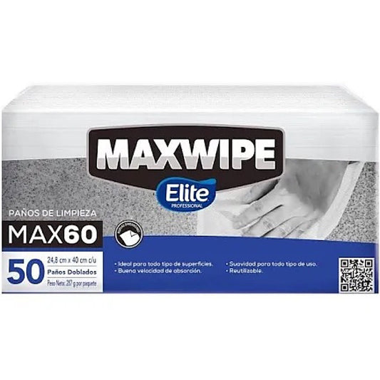 Papel doblado Maxwipe x60 presentación x50 unidades para dispensadores comerciales
