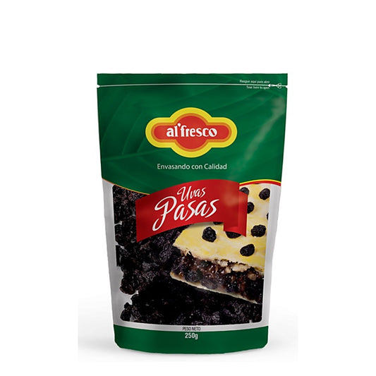 Uvas pasas Alfresco presentación 250 gramos para cocinas profesionales