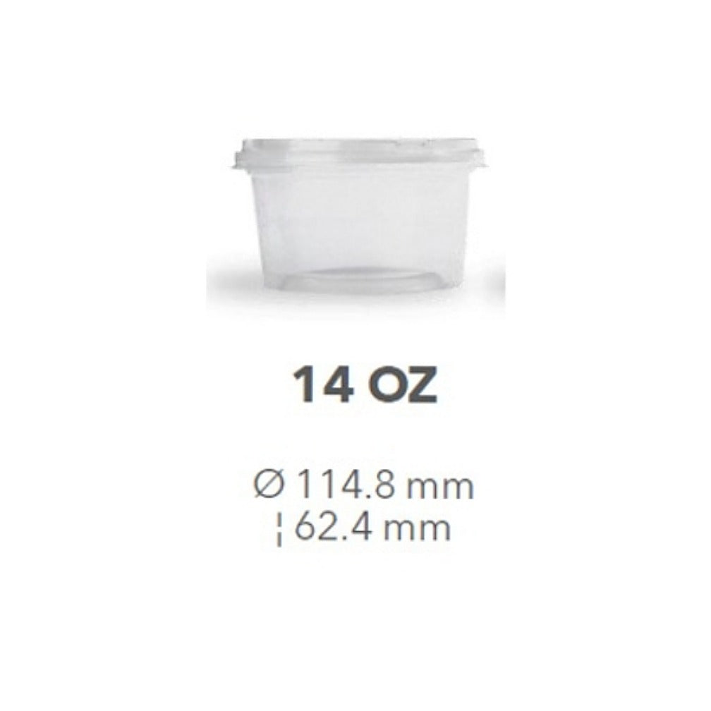 Contenedor rígido con tapa 14 oz Wau para alimentos, caja x25 unidades