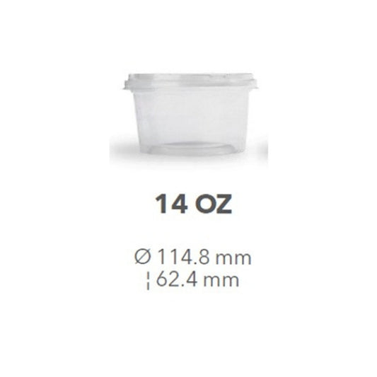 Contenedor rígido con tapa 14 oz Wau para alimentos, caja x25 unidades