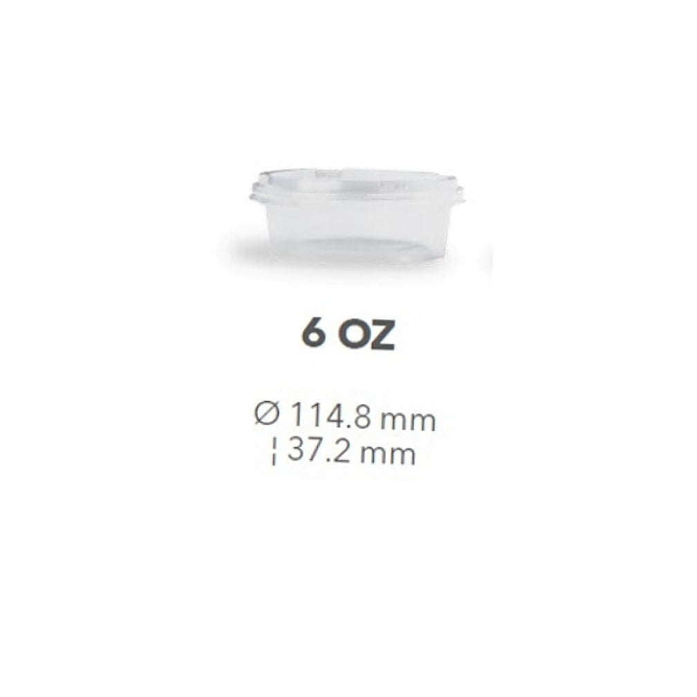 Contenedor rígido con tapa 6 oz Wau para alimentos, caja x 25 unidades