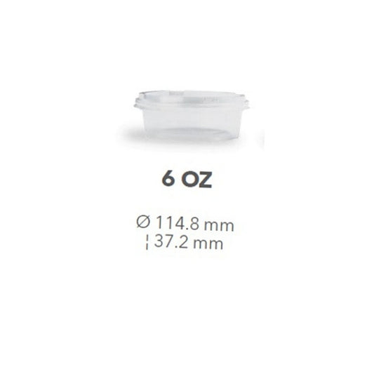 Contenedor rígido con tapa 6 oz Wau para alimentos, caja x 25 unidades