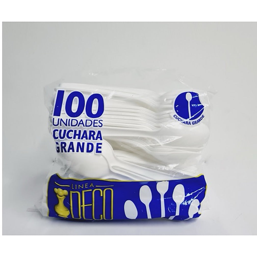 Cuchara Grande Kangupor paquete x100 desechables para servicio de alimentos