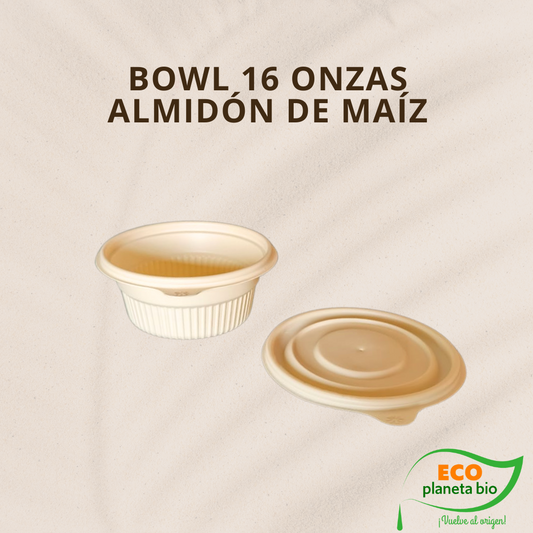Bowl con Tapa Almidon Maiz 16 oz