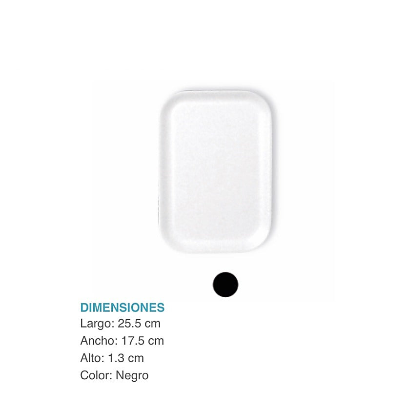 Bandeja #9 negra desechable caja x20 unidades para servicio de alimentos