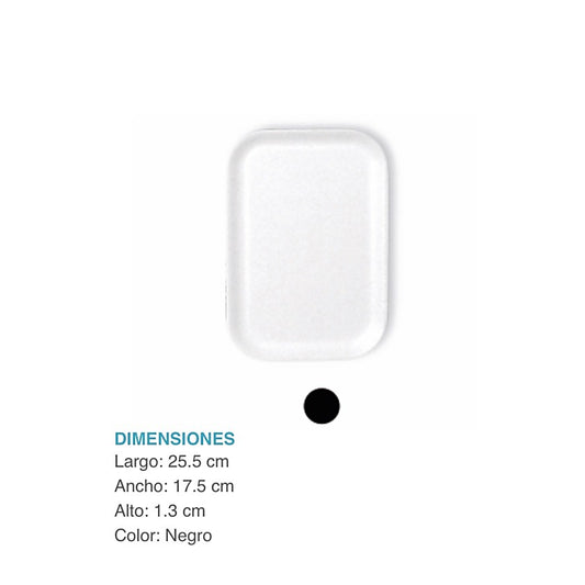 Bandeja #9 negra desechable caja x20 unidades para servicio de alimentos
