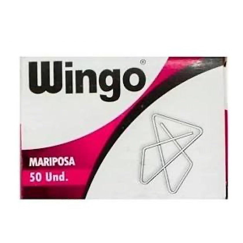 Clip metálico mariposa x50 Tritón para papelería y oficina