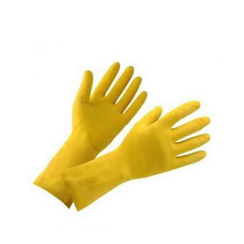 Guante doméstico amarillo talla 8 calibre 15 para cocina y aseo