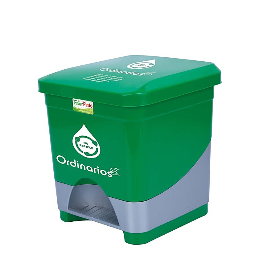 Papelera pedal 20 litros color verde para residuos orgánicos aprovechables marca Estra