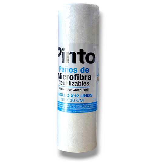 ROLLO DE PAÑOS MICROFIBRA BCO X12 30X30 CM  R/014074
