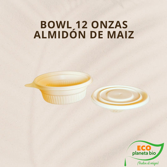 Bowl con Tapa Almidon de Maiz 12 oz