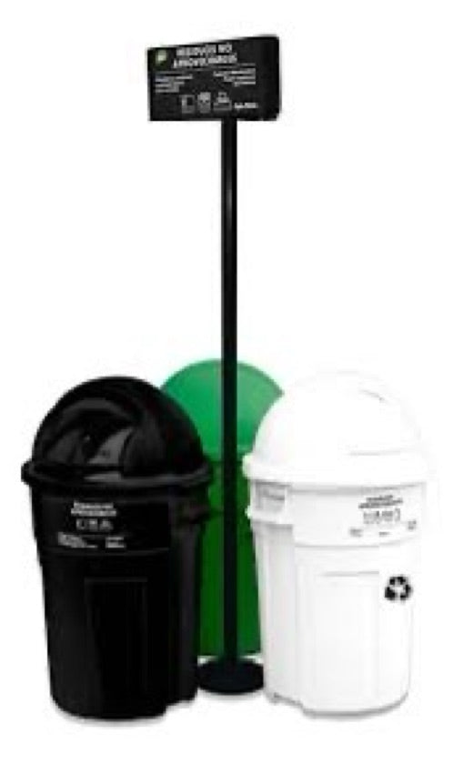Punto Ecológico 121 Litros Blanco, Verde, Negro