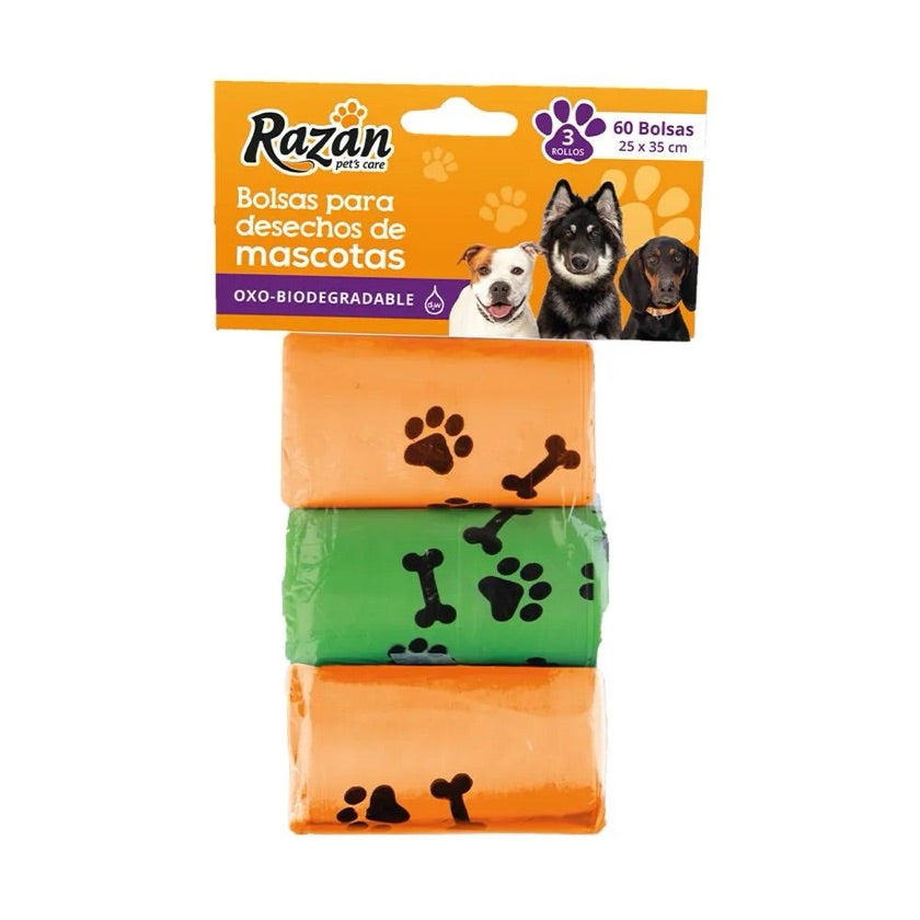 Bolsa Desecho Mascota X 3 Rollos X 20 Unidades C/U
