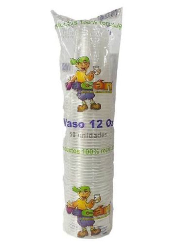 Vaso vacan 12 Oz Paquete X 50 Unidades