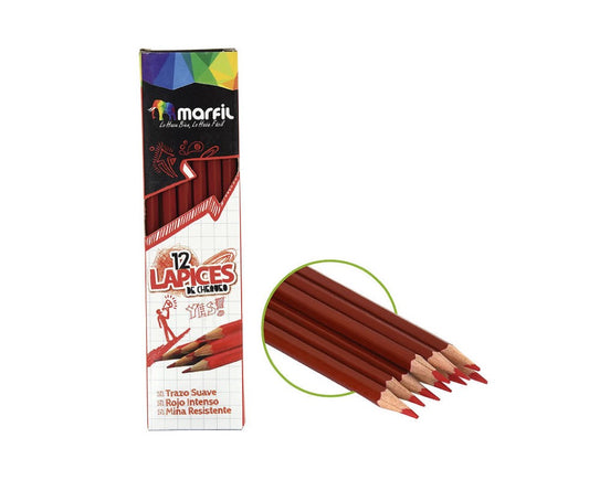 Lápiz rojo Marfil x 12 und